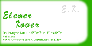 elemer kover business card